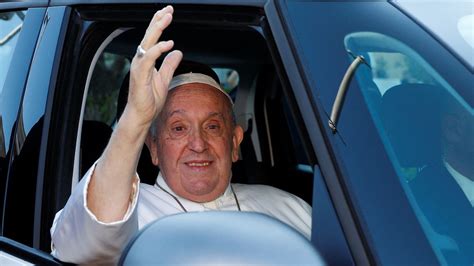 Pope Francis leaves Rome hospital 9 days after operation; surgeon says ‘he’s better than before’